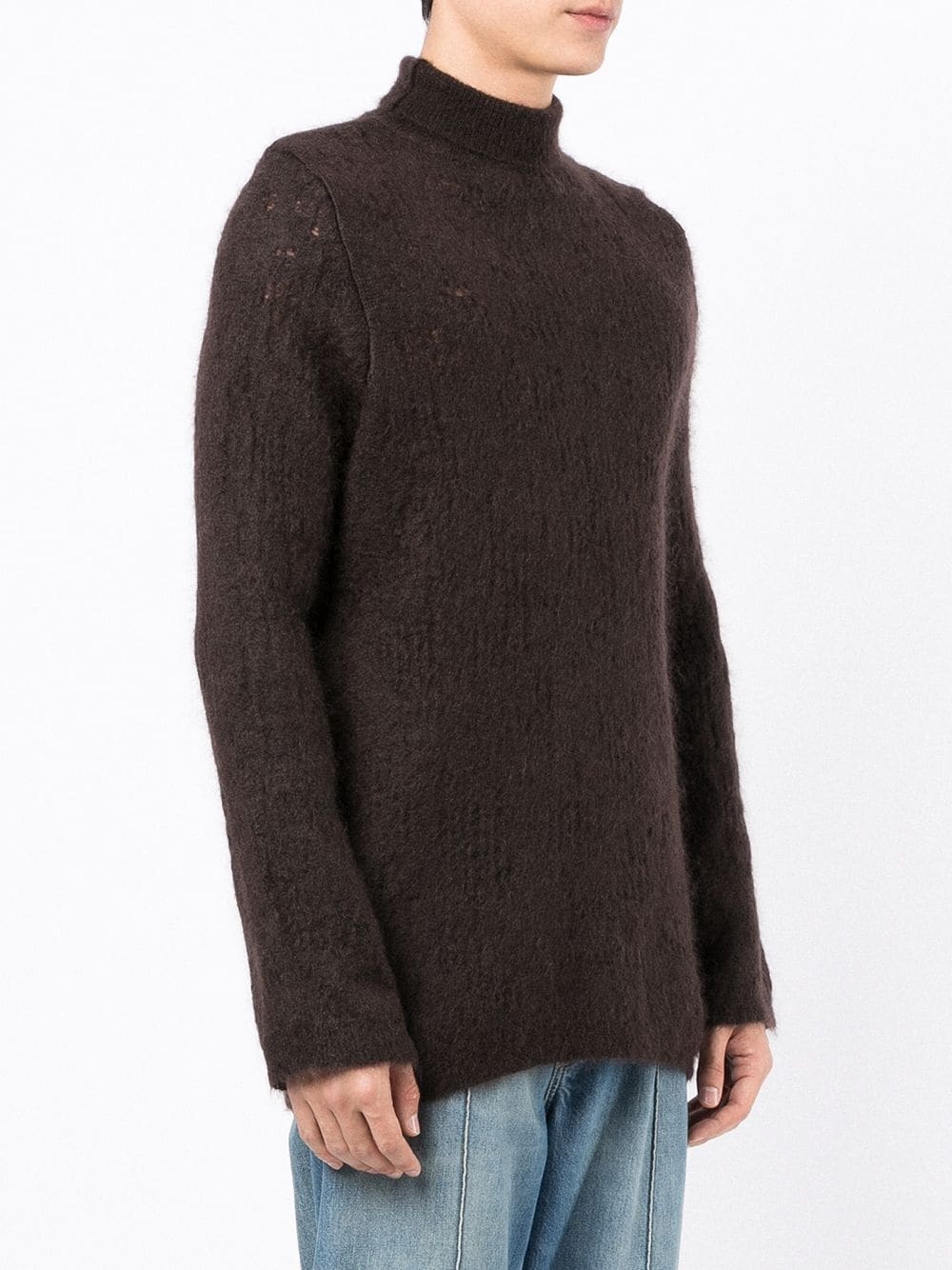 roll neck knitted jumper - 3