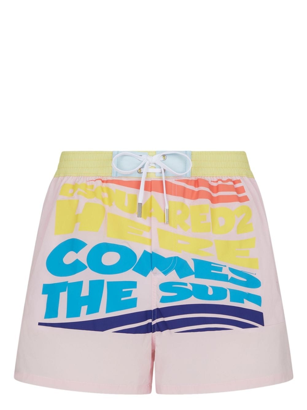 slogan-print swim shorts - 1