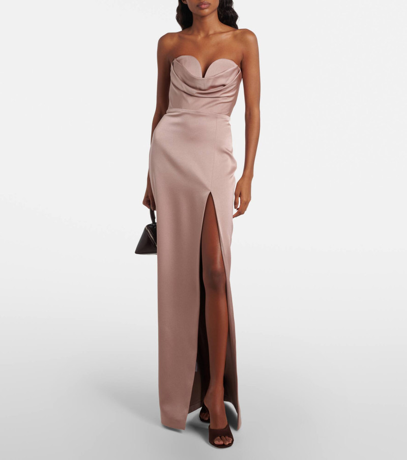 ALEX PERRY Draped satin bustier gown outlook