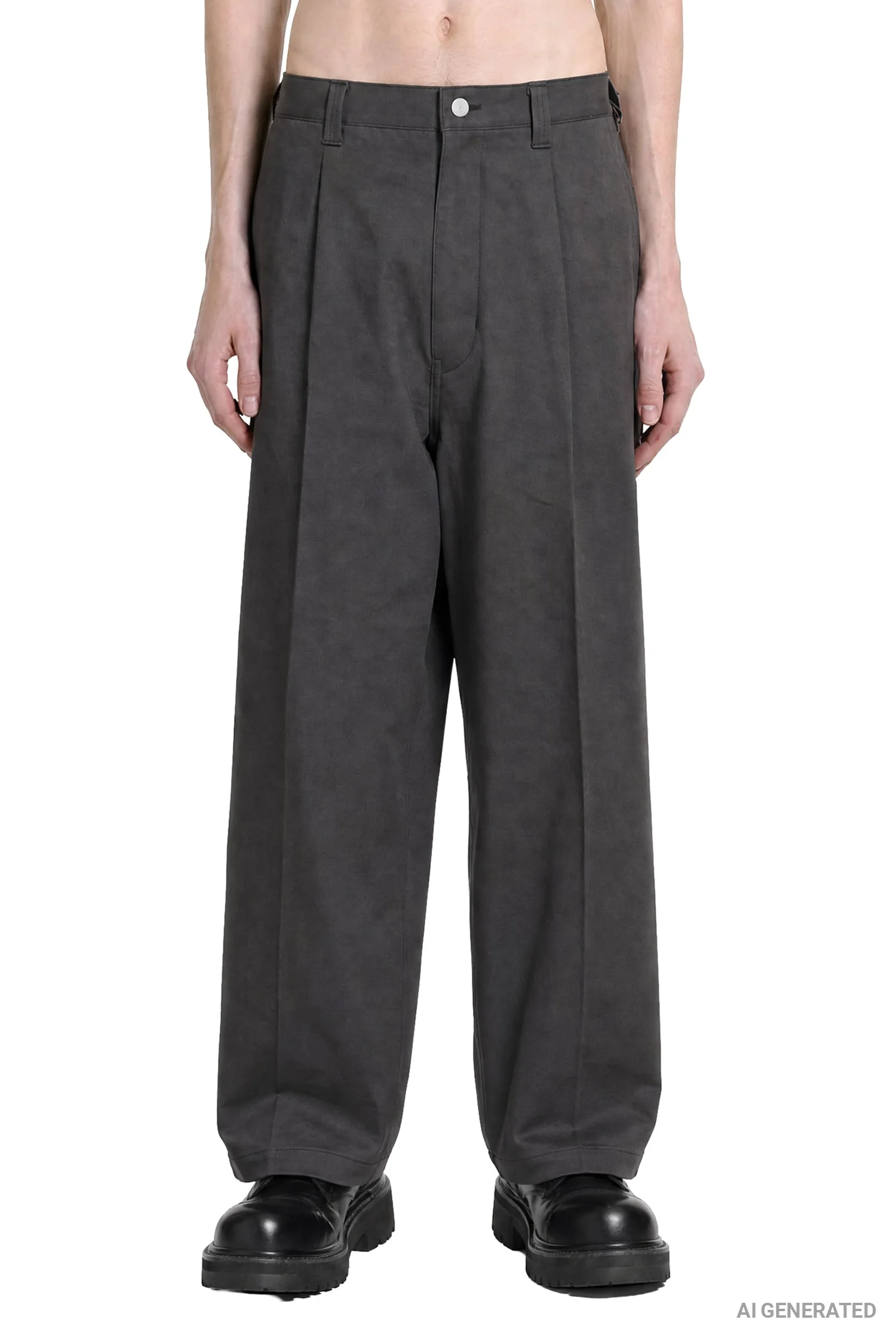 Pleated Cotton Pants - 1