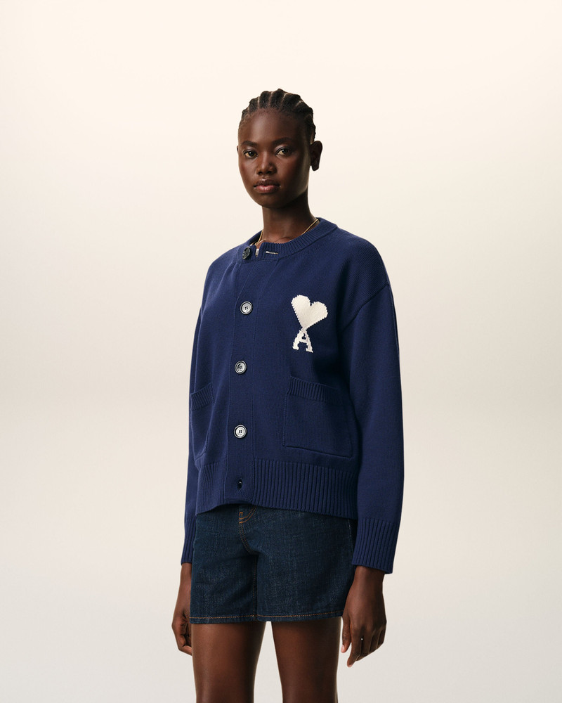 BLUE WOOL CREWNECK AMI DE COEUR CARDIGAN 6
