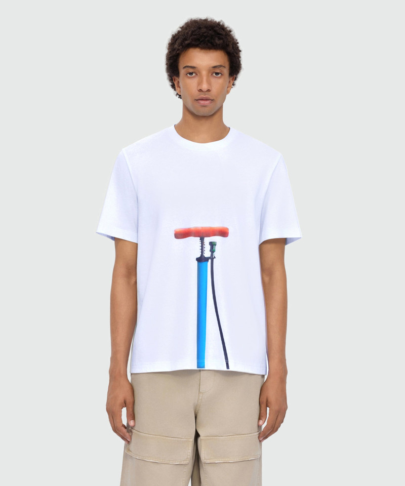 MSGM White short-sleeve cotton jersey T-shirt with print. outlook