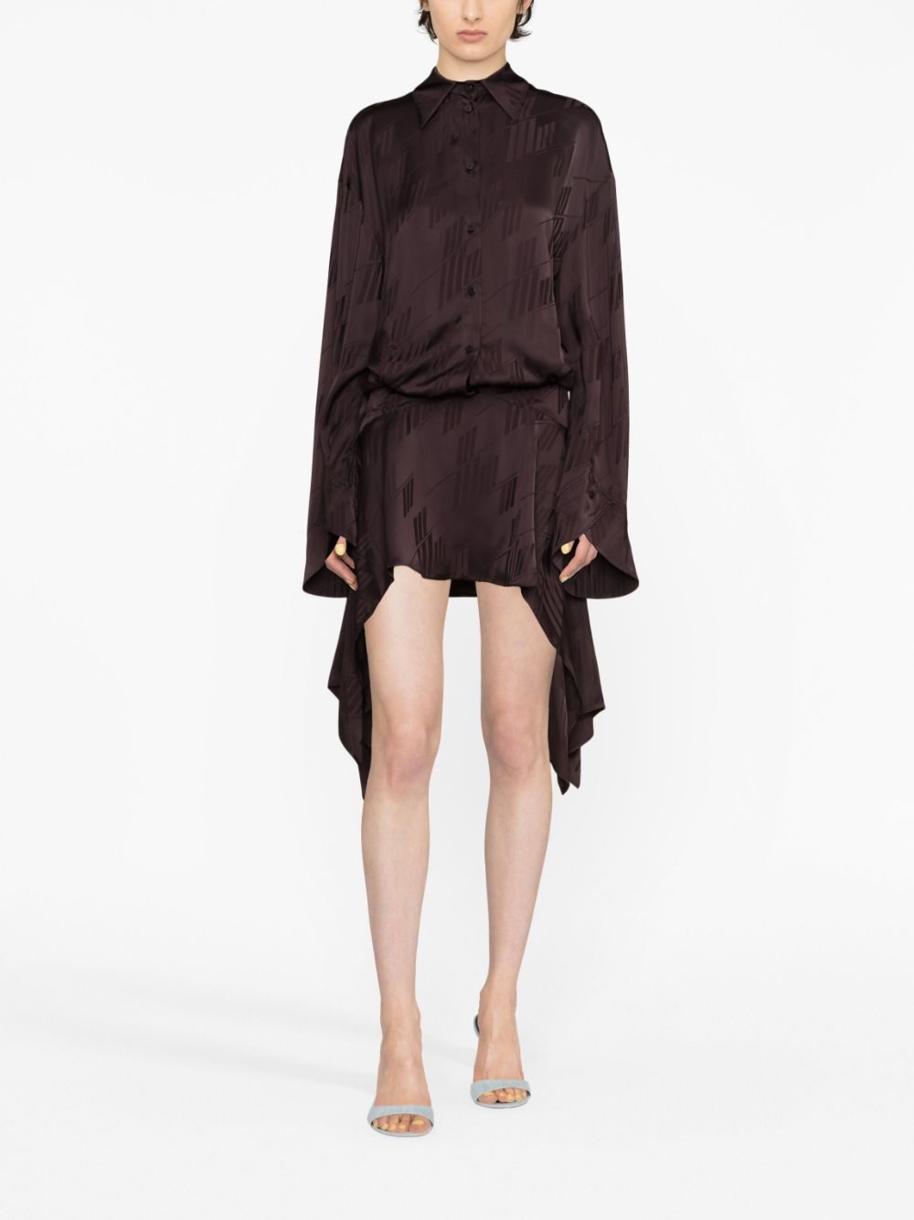 Mischa logo-jacquard asymmetric shirtdress - 2