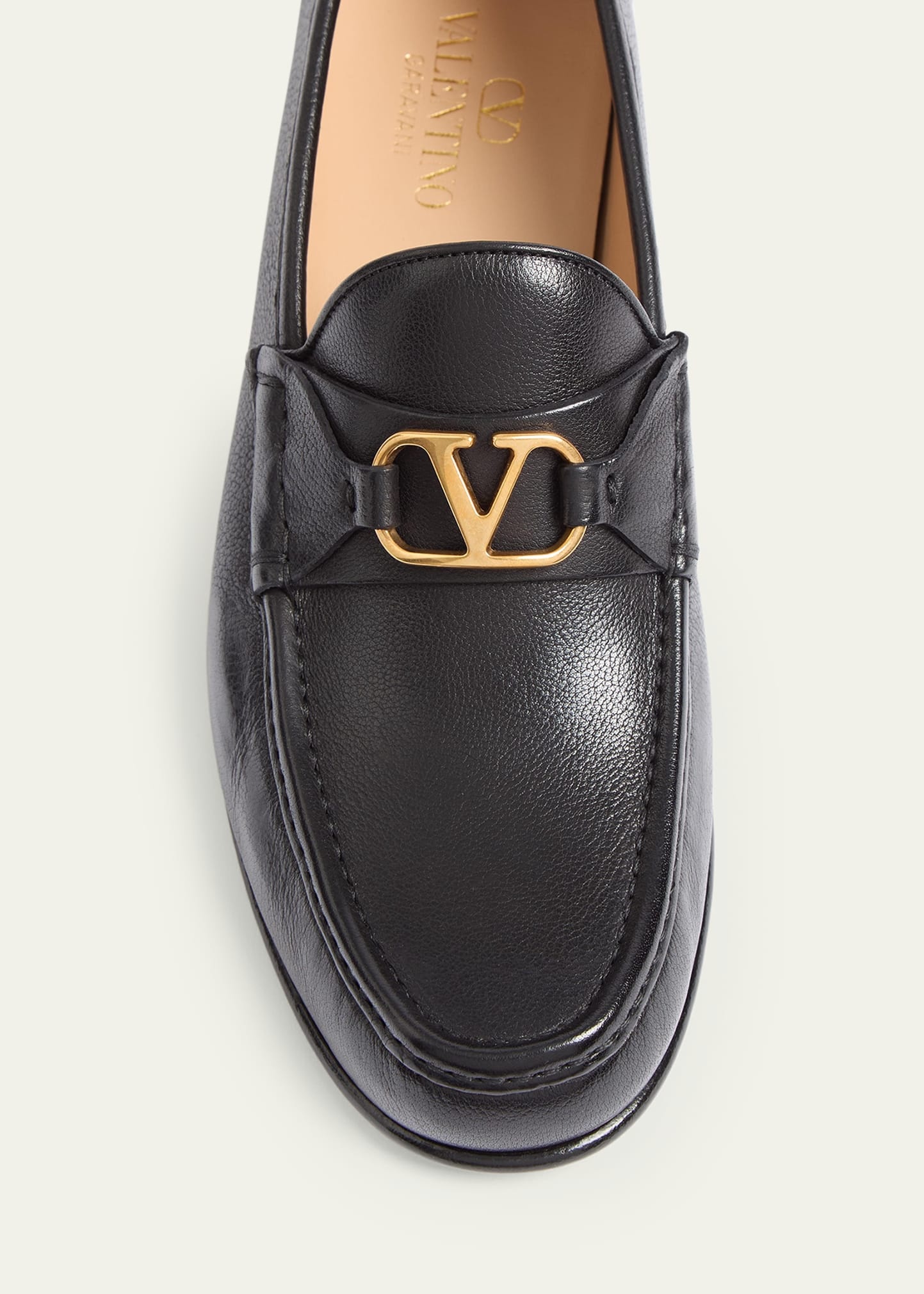 Men's VLogo Signature Leather Penny Loafers - 3