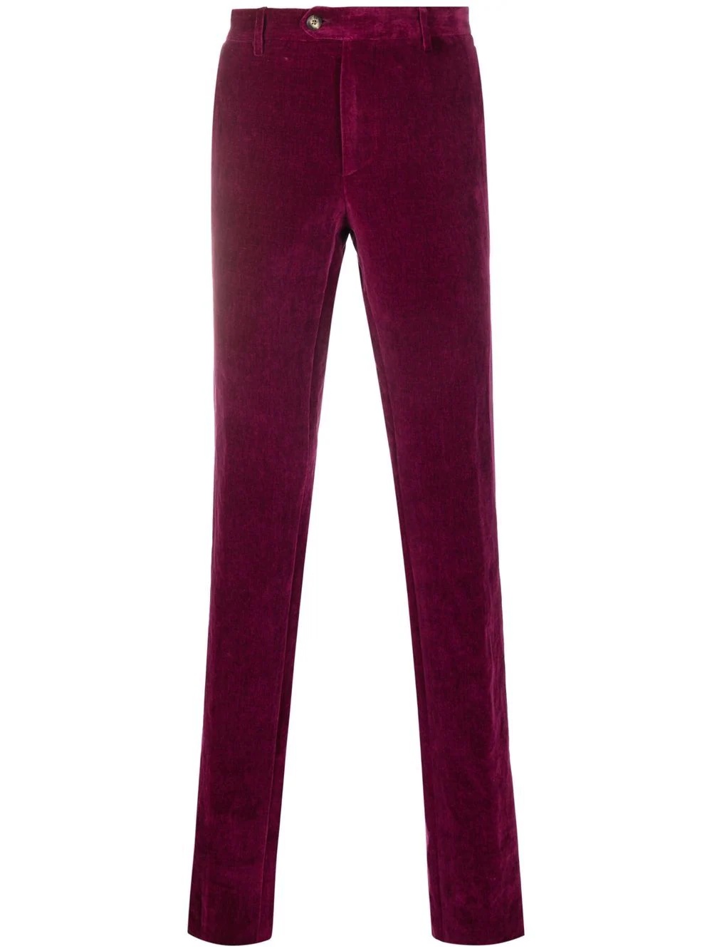 slim-fit velvet trousers - 1