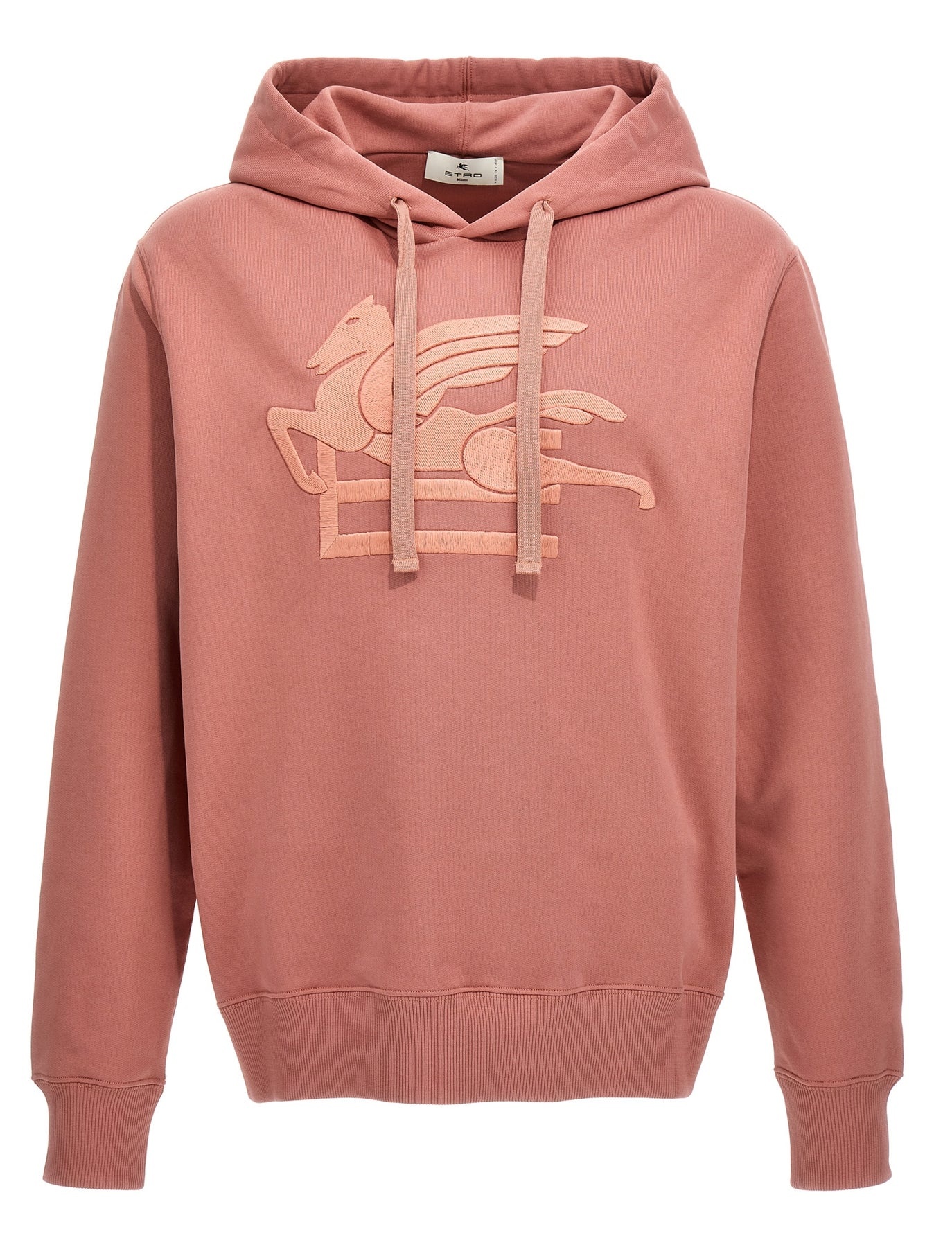 Embroidered Logo Hoodie Sweatshirt Pink - 1