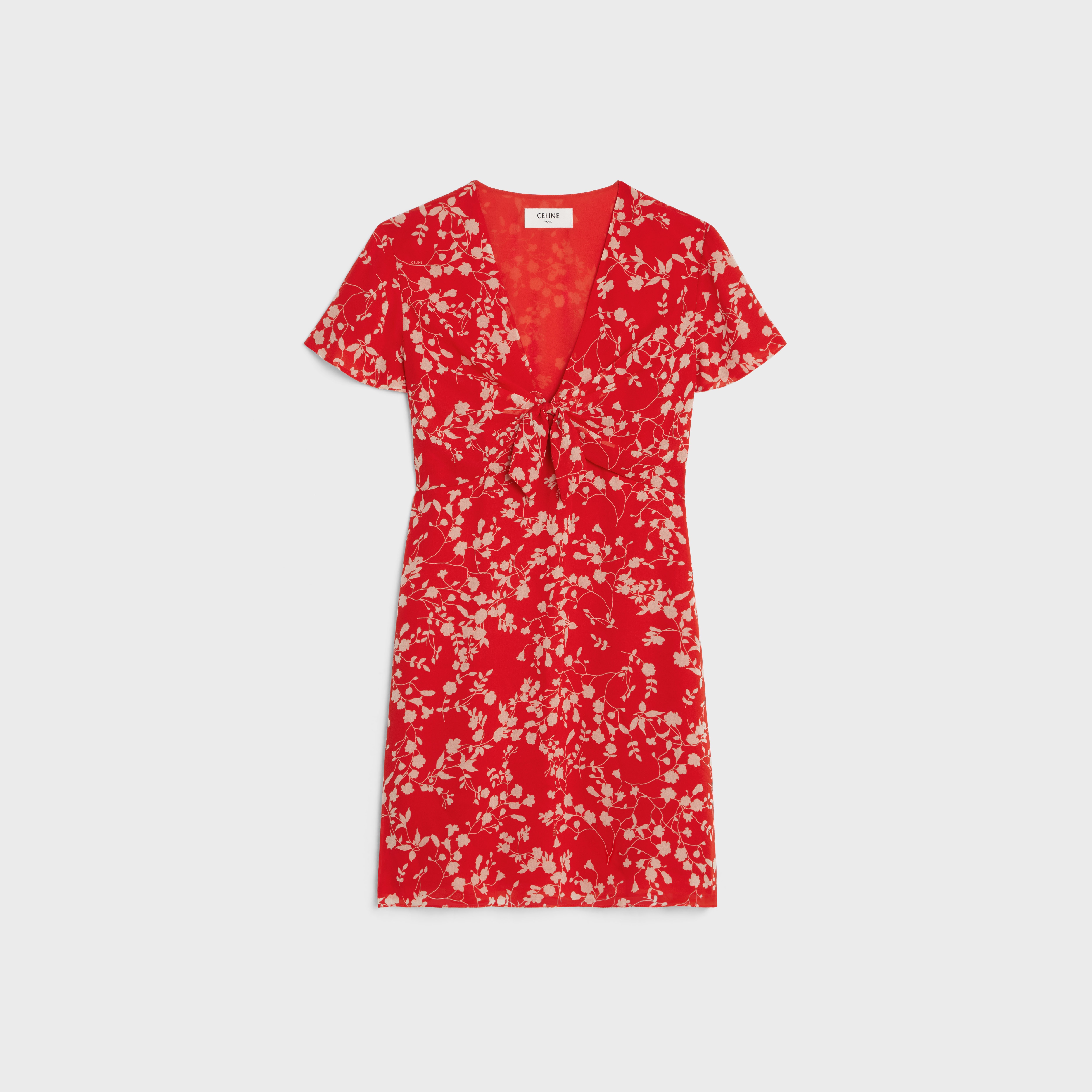 babydoll mini dress in silk georgette - 1
