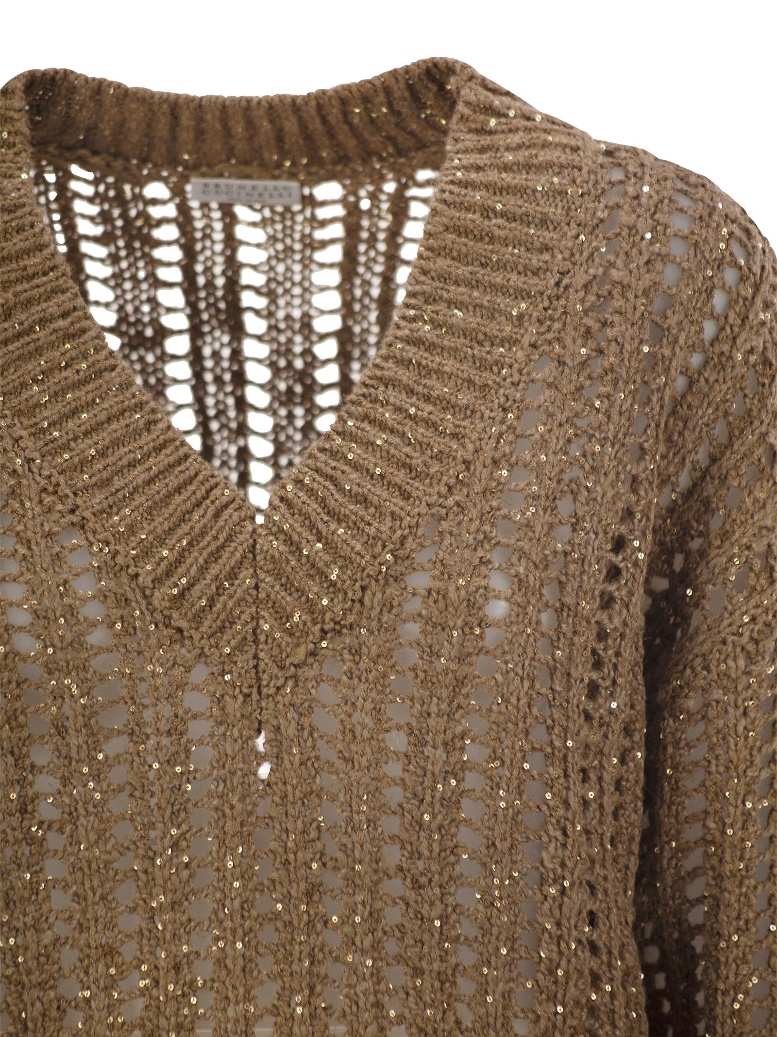 Brunello Cucinelli Women Silk And Linen V-Neck Sweater - 4