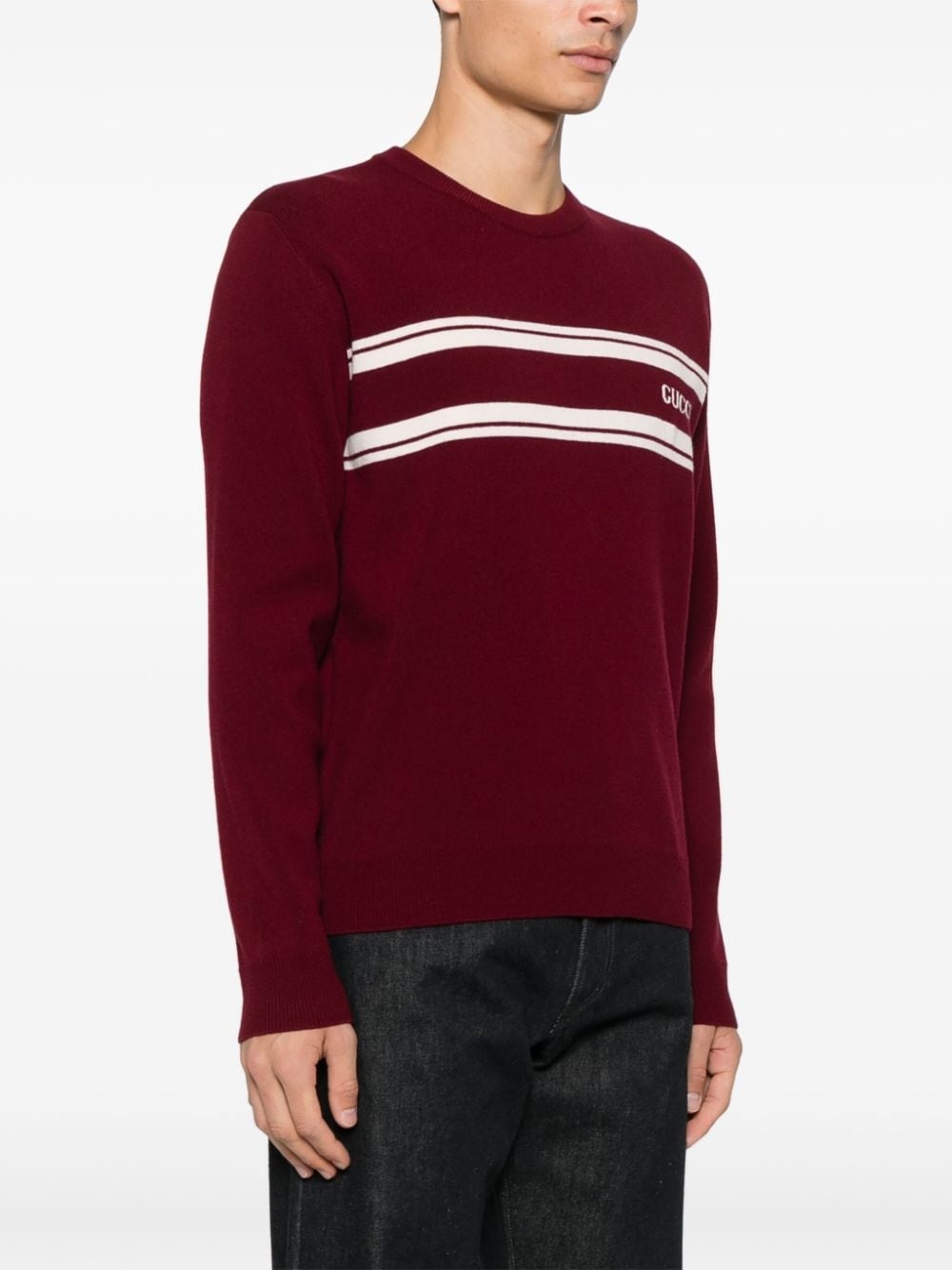 intarsia-logo sweater - 3