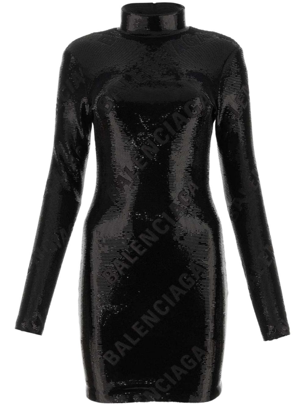 all-over logo sequin mini dress - 1