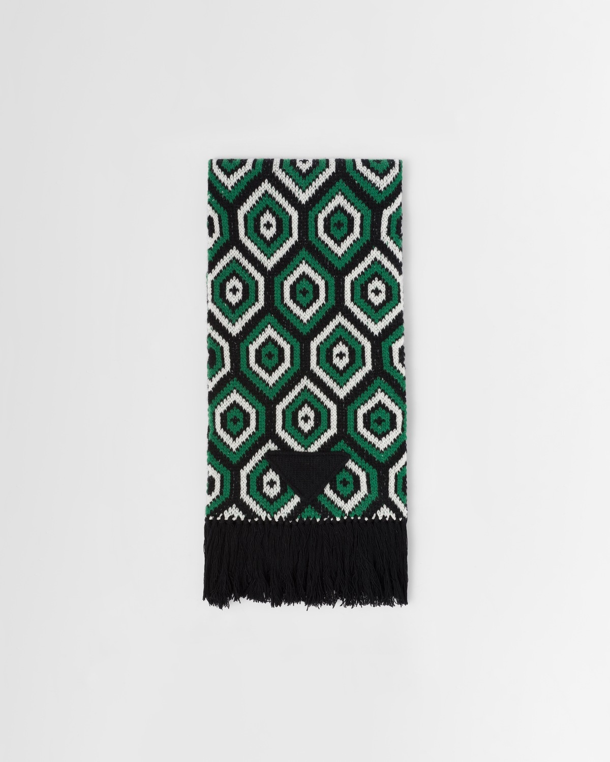 Wool and cashmere jacquard scarf - 1