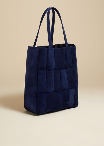 KHAITE The Zoe Tote in Midnight Suede outlook