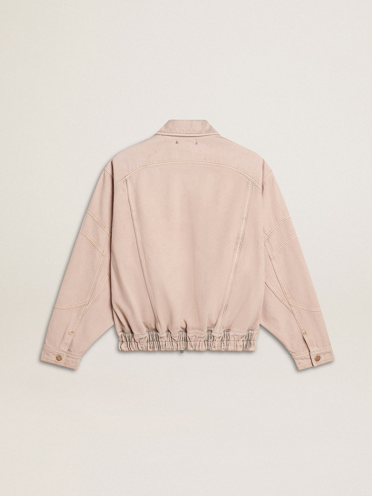 Women's pink dyed denim bomber jacket - 6