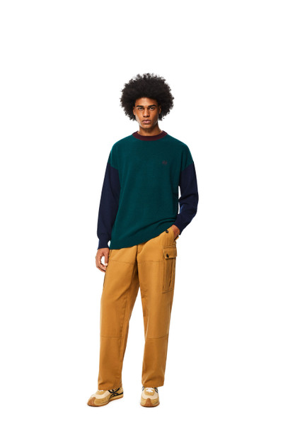 Loewe Crewneck colour block sweater in wool outlook