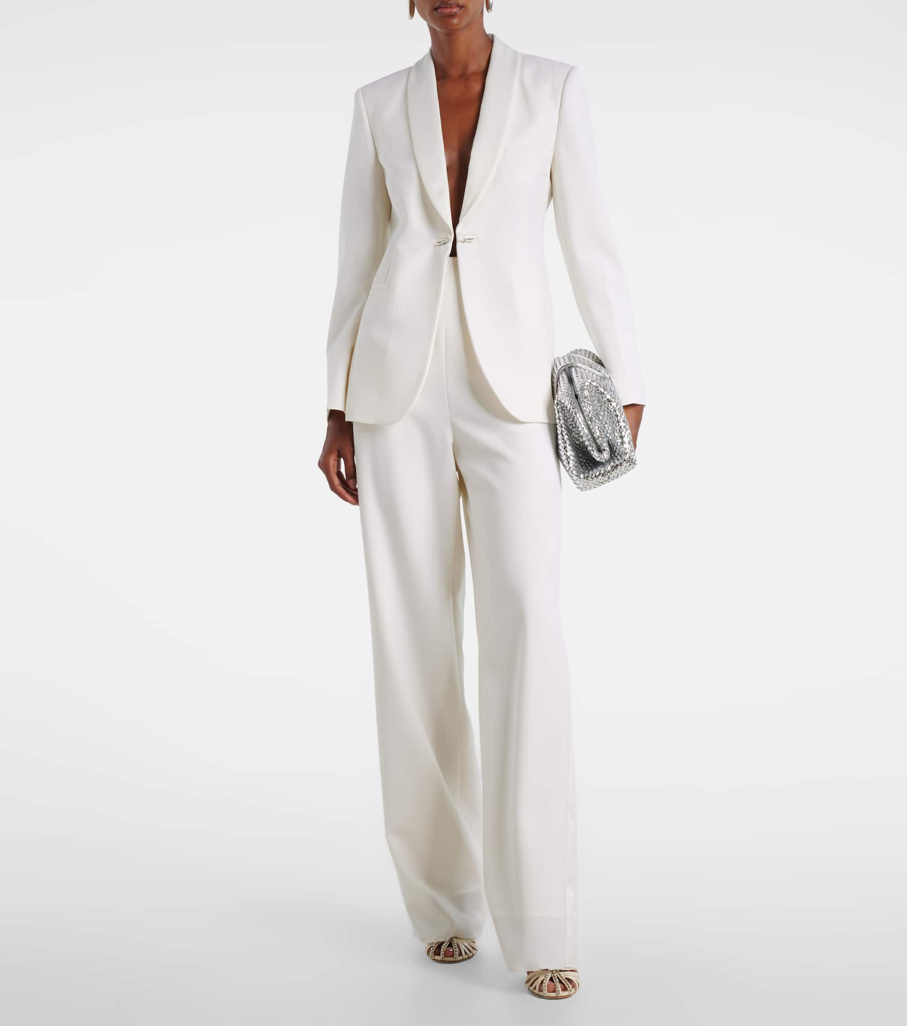 Satin-trimmed virgin wool gabardine blazer - 2