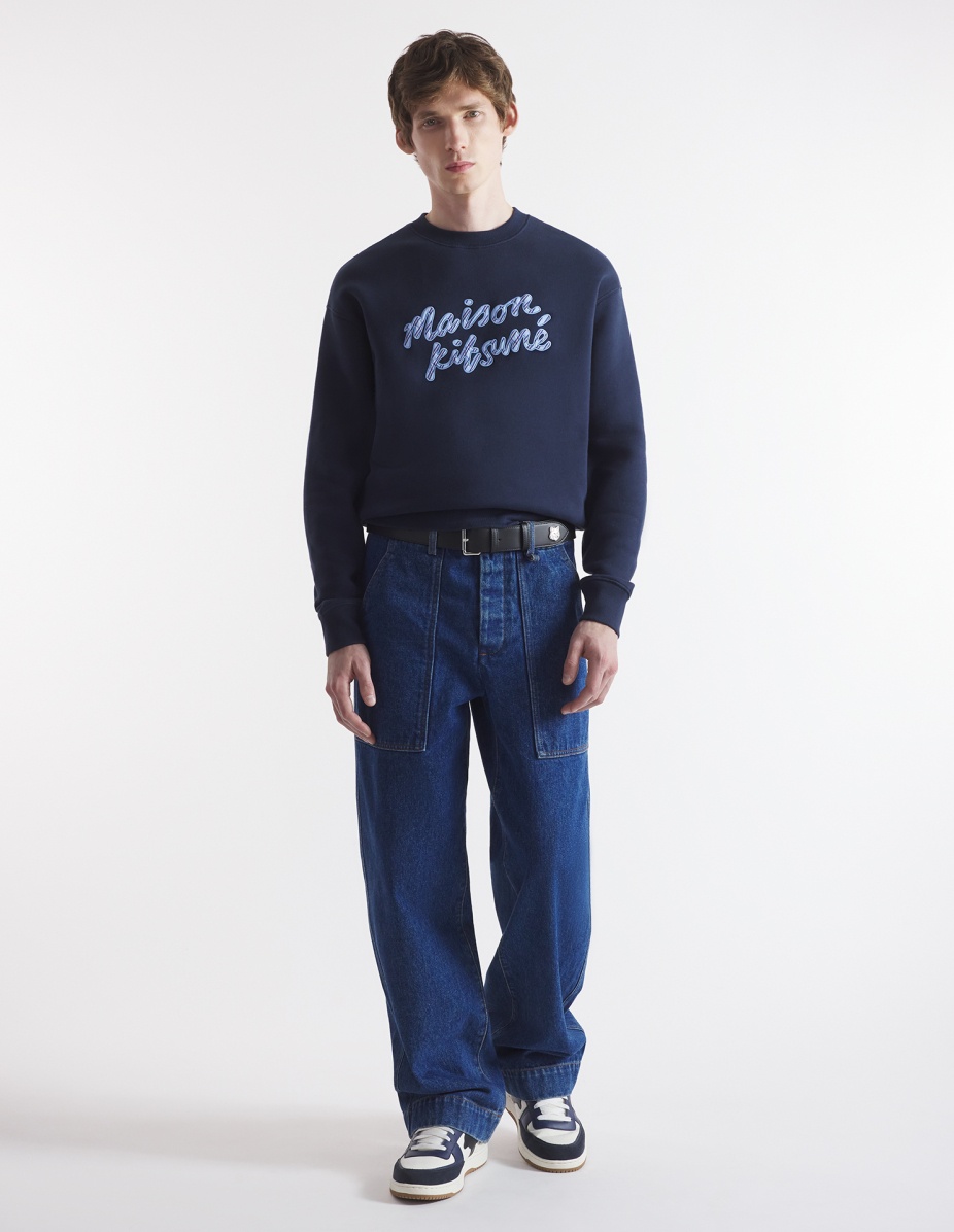 MAISON KITSUNE HANDWRITING STRIPED COMFORT SWEATSHIRT - 2
