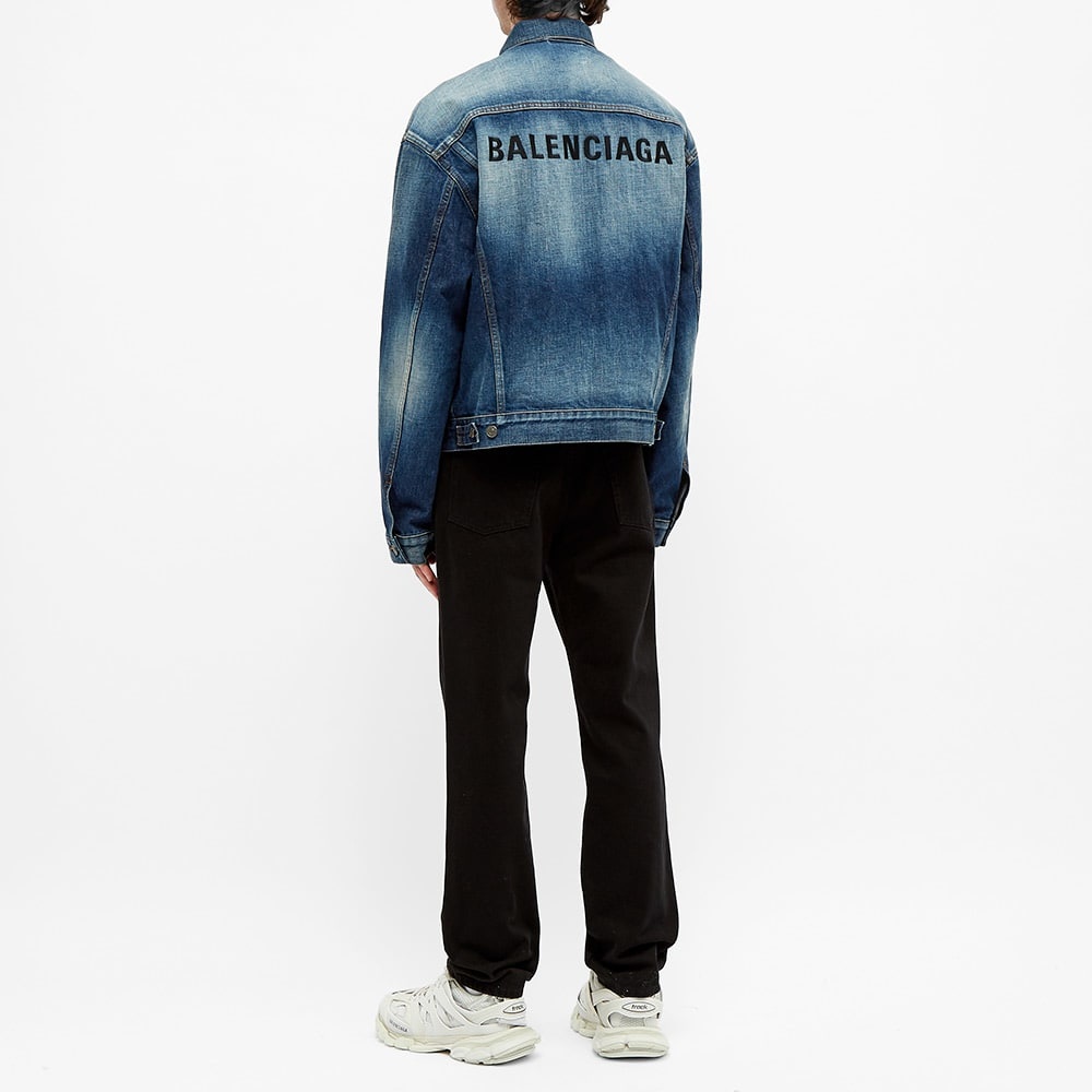 Balenciaga Embroidered Logo Denim Jacket - 6