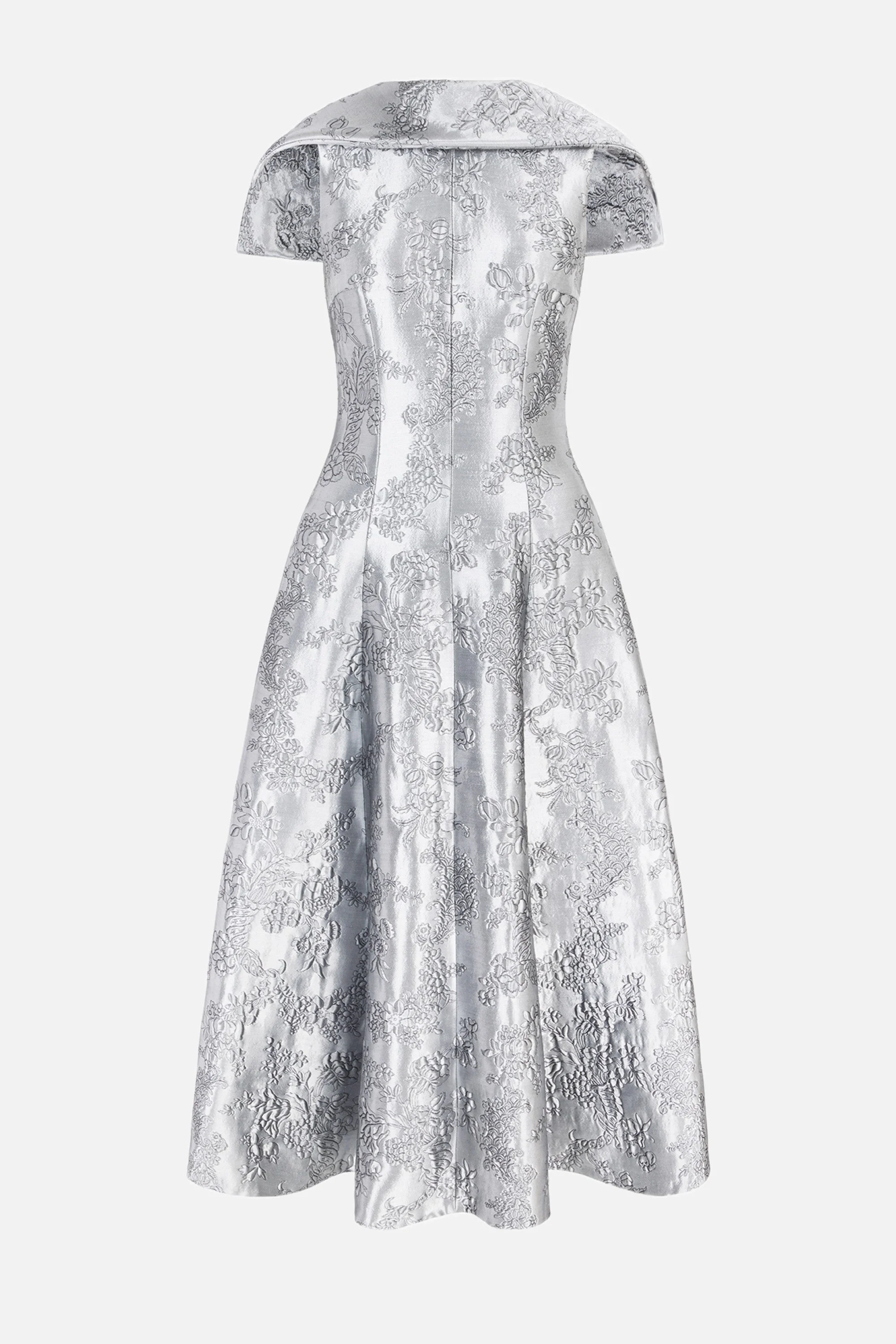 Harlow Dress in Silver Metallic Cloque - 1