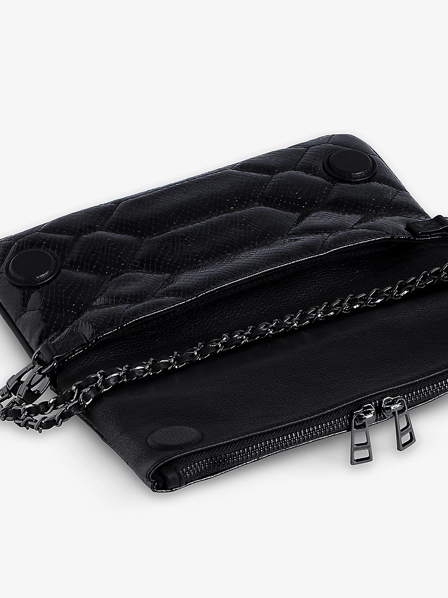 Rock croc-embossed leather cross-body bag - 5