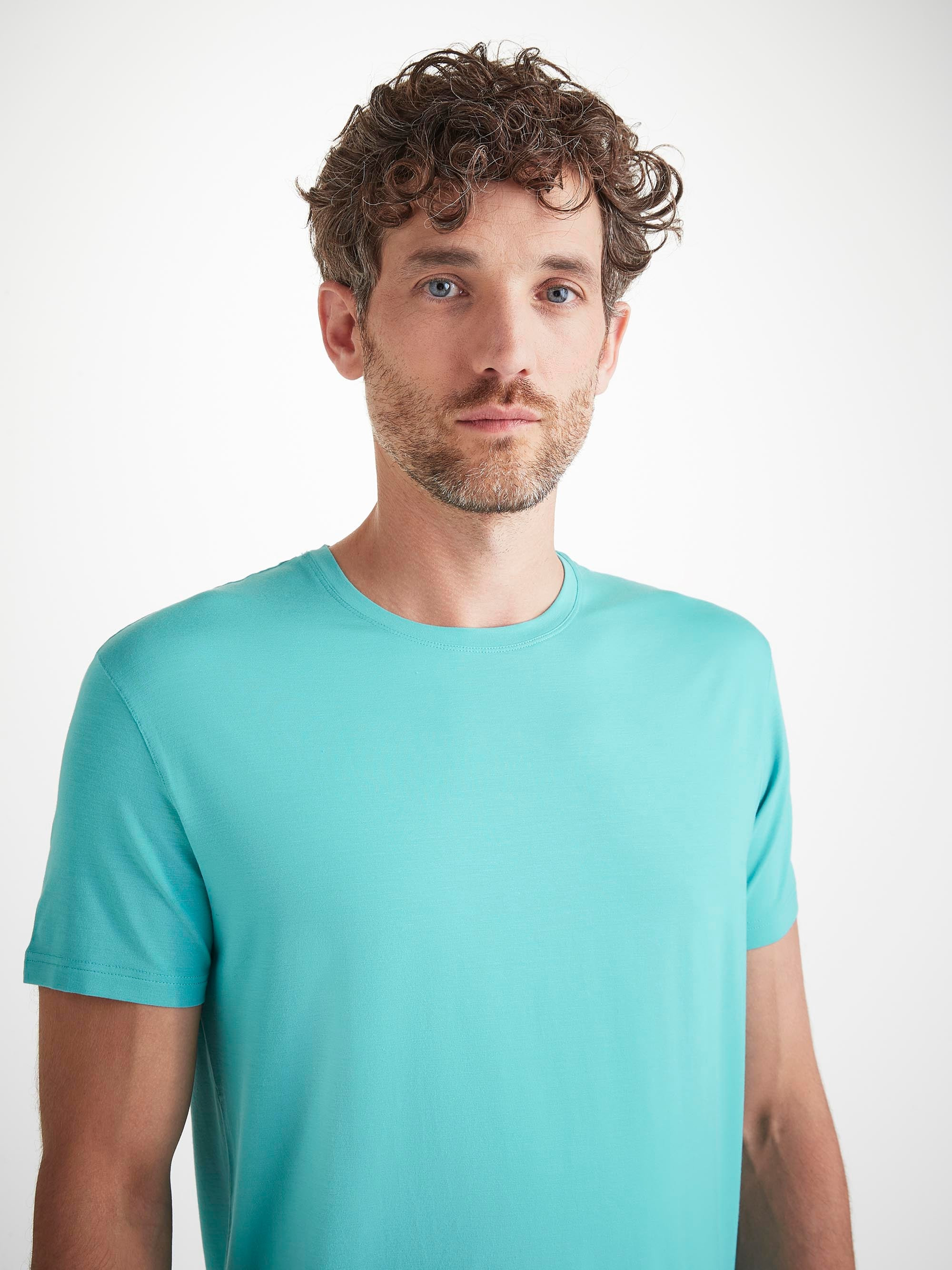 Men's T-Shirt Basel Micro Modal Stretch Turquoise - 5