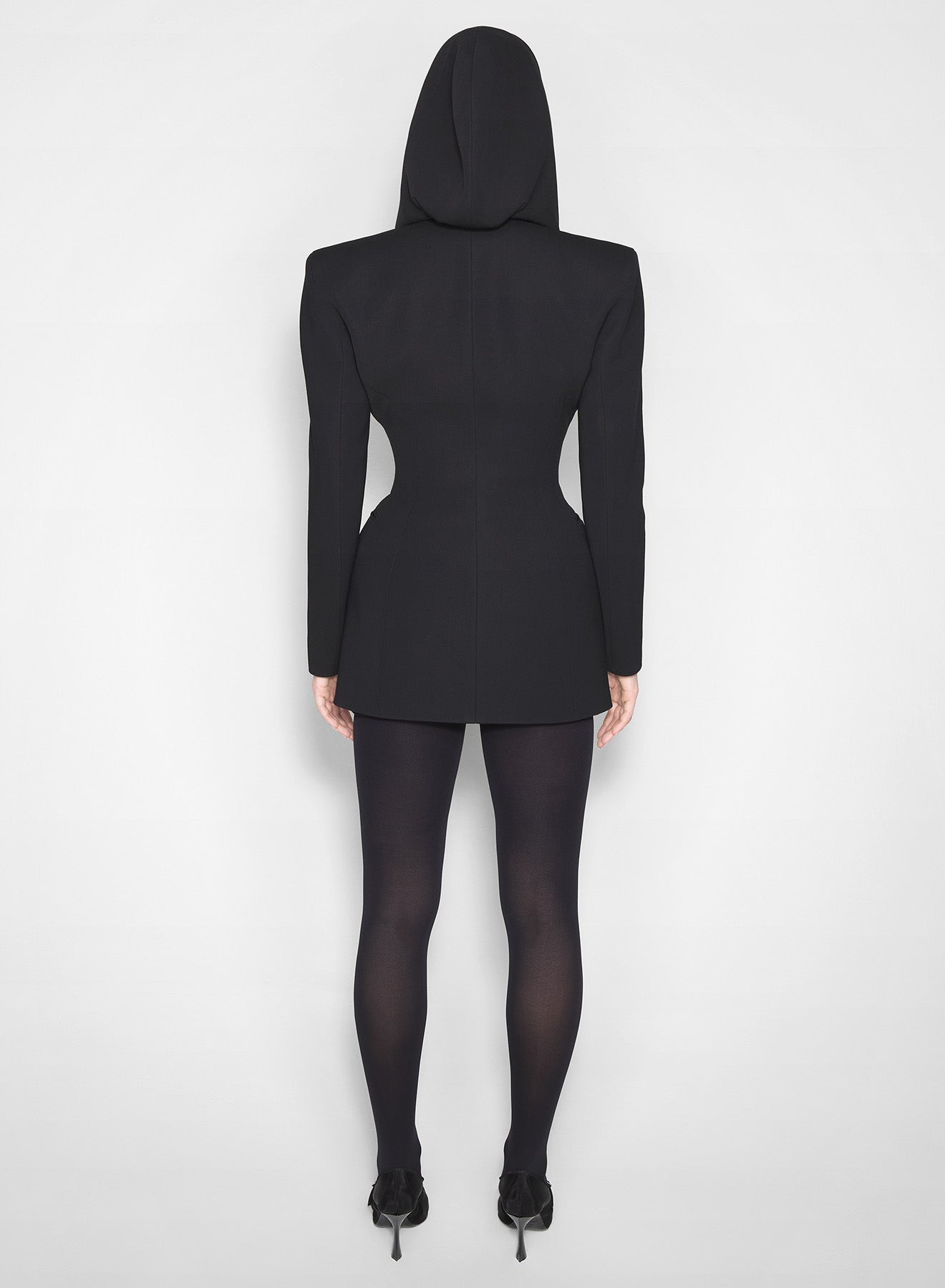 black hooded tailored jacket - 3