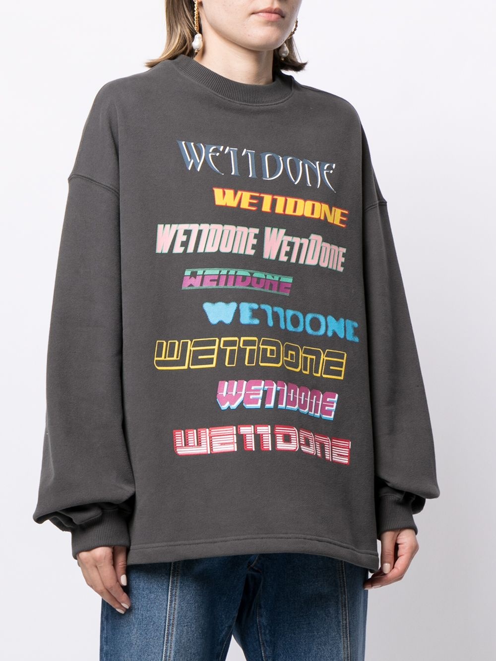 oversized logo print sweatshirt - 3