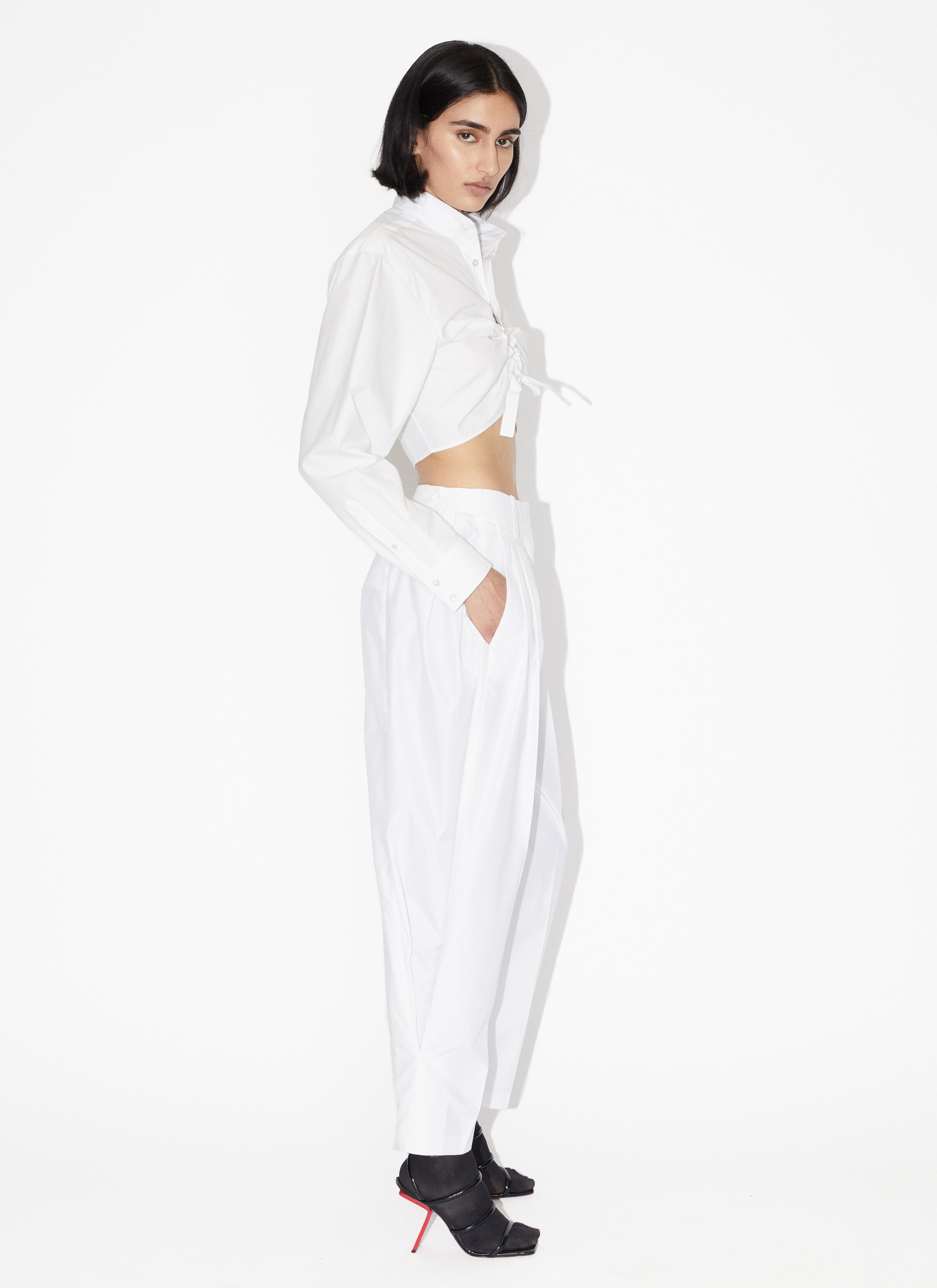 LOOSE POPLIN TROUSERS - 4