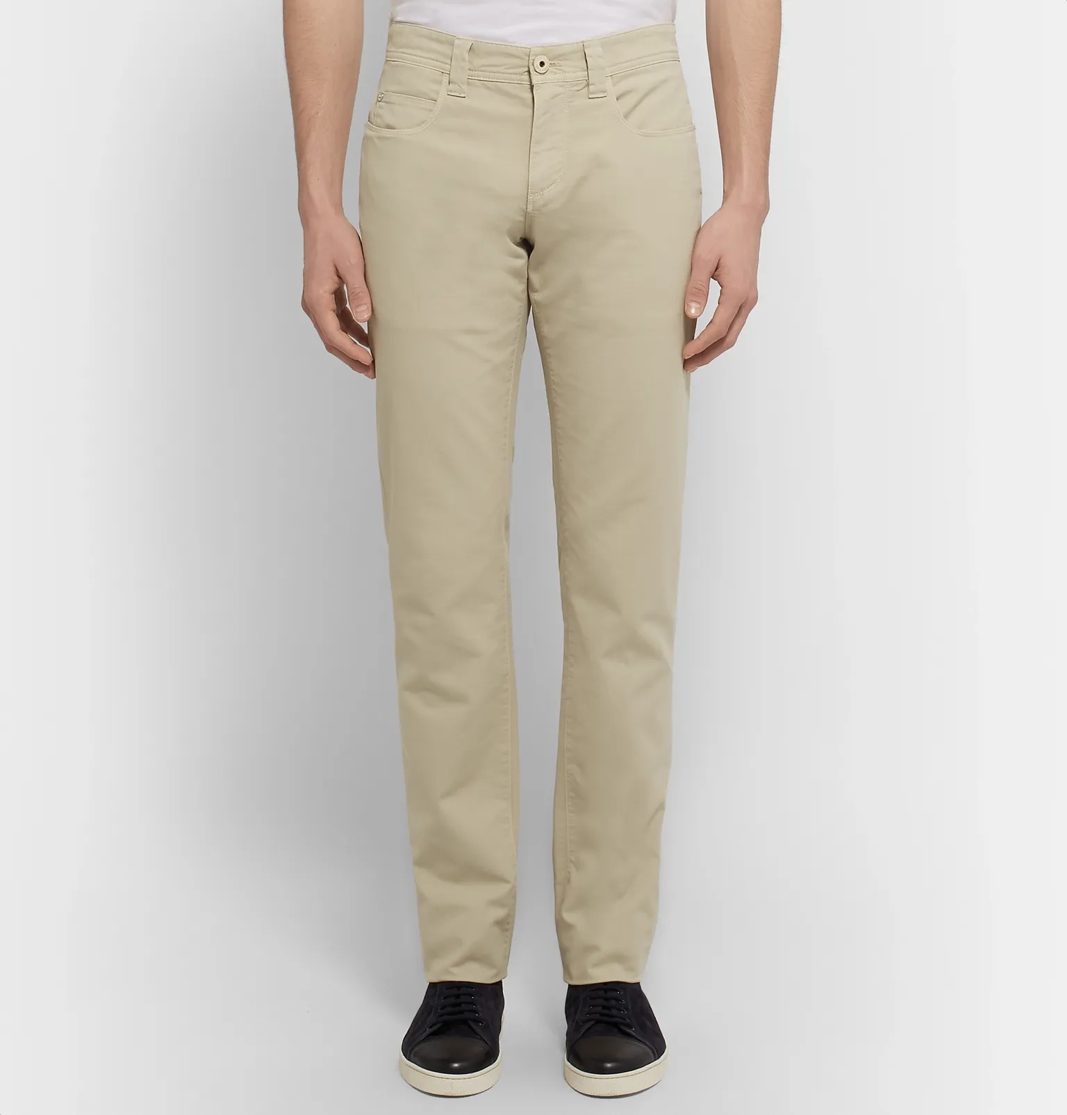 Slim-Fit Stretch-Cotton Trousers - 4