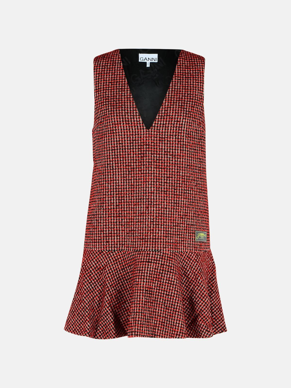 RED WOOL BLEND DRESS - 1