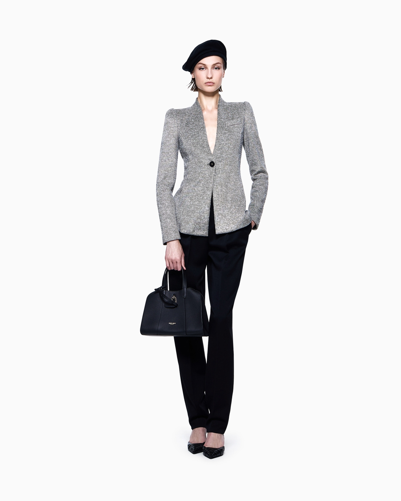 SINGLE-BREASTED JACKET IN STRIPED JACQUARD VISCOSE JERSEY - 2
