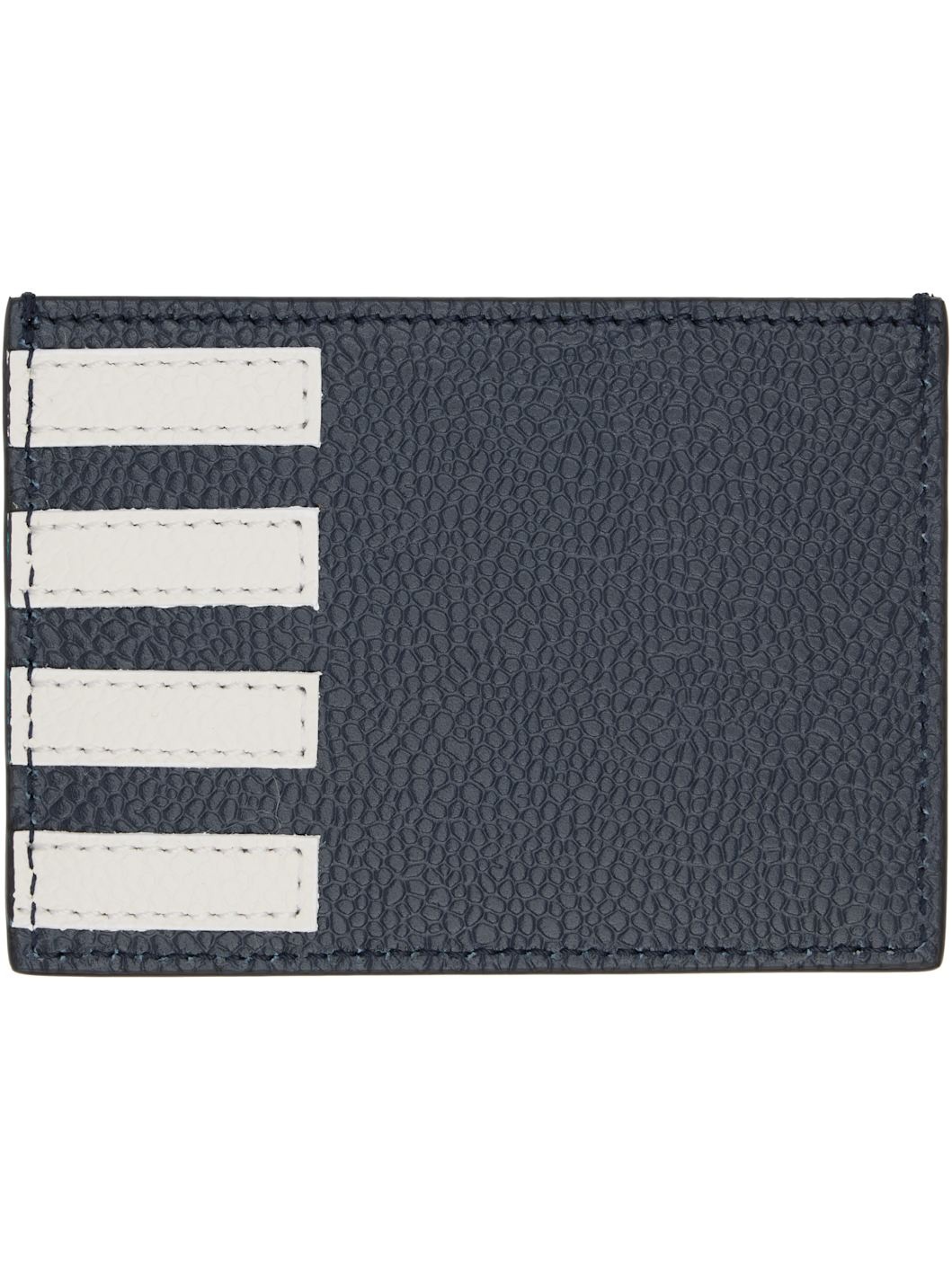 Navy Side 4-Bar Stripe Card Holder - 2