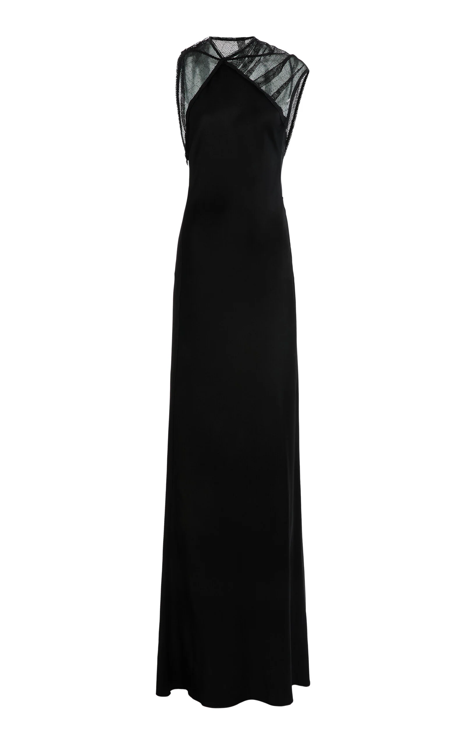 Mesh Detail Gown black - 1