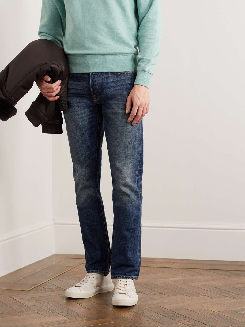 TOM FORD Cambridge Leather-Trimmed Suede Sneakers outlook