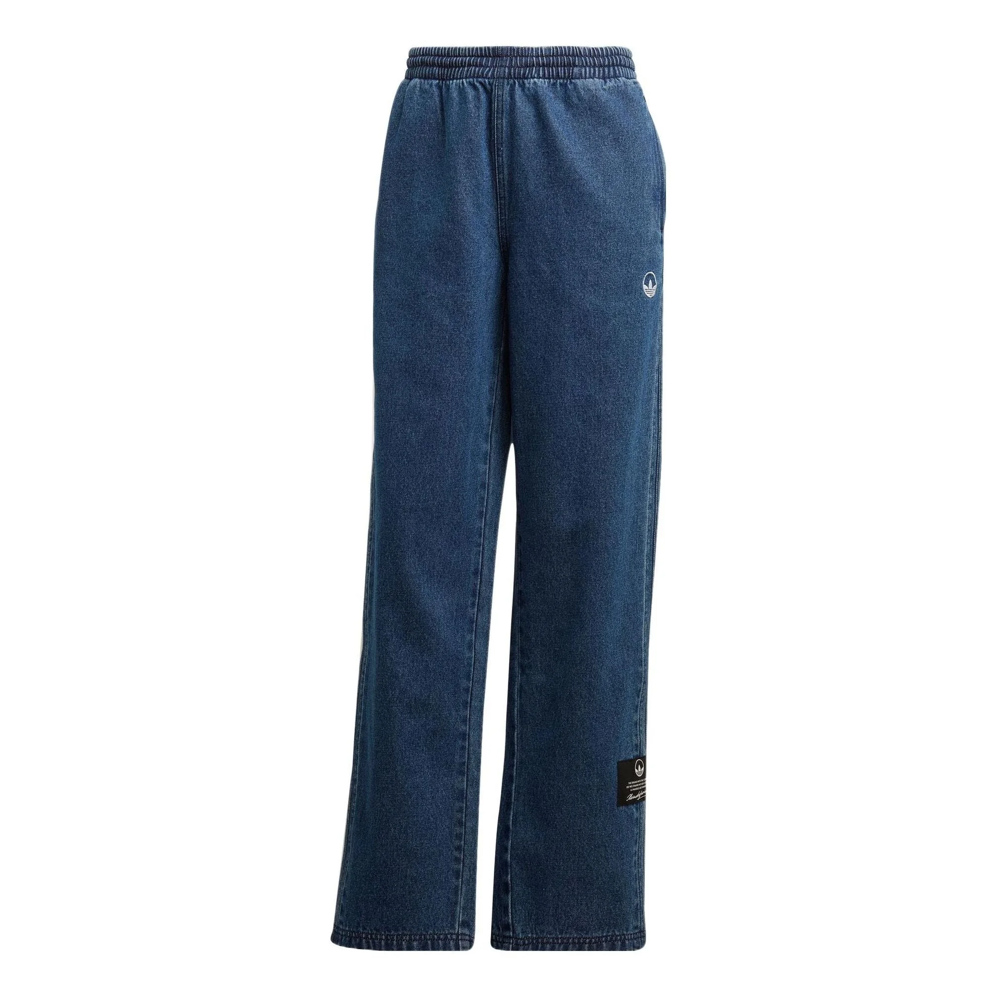(WMNS) adidas Mid Waist Denim Pants 'Blue' HL9058 - 1