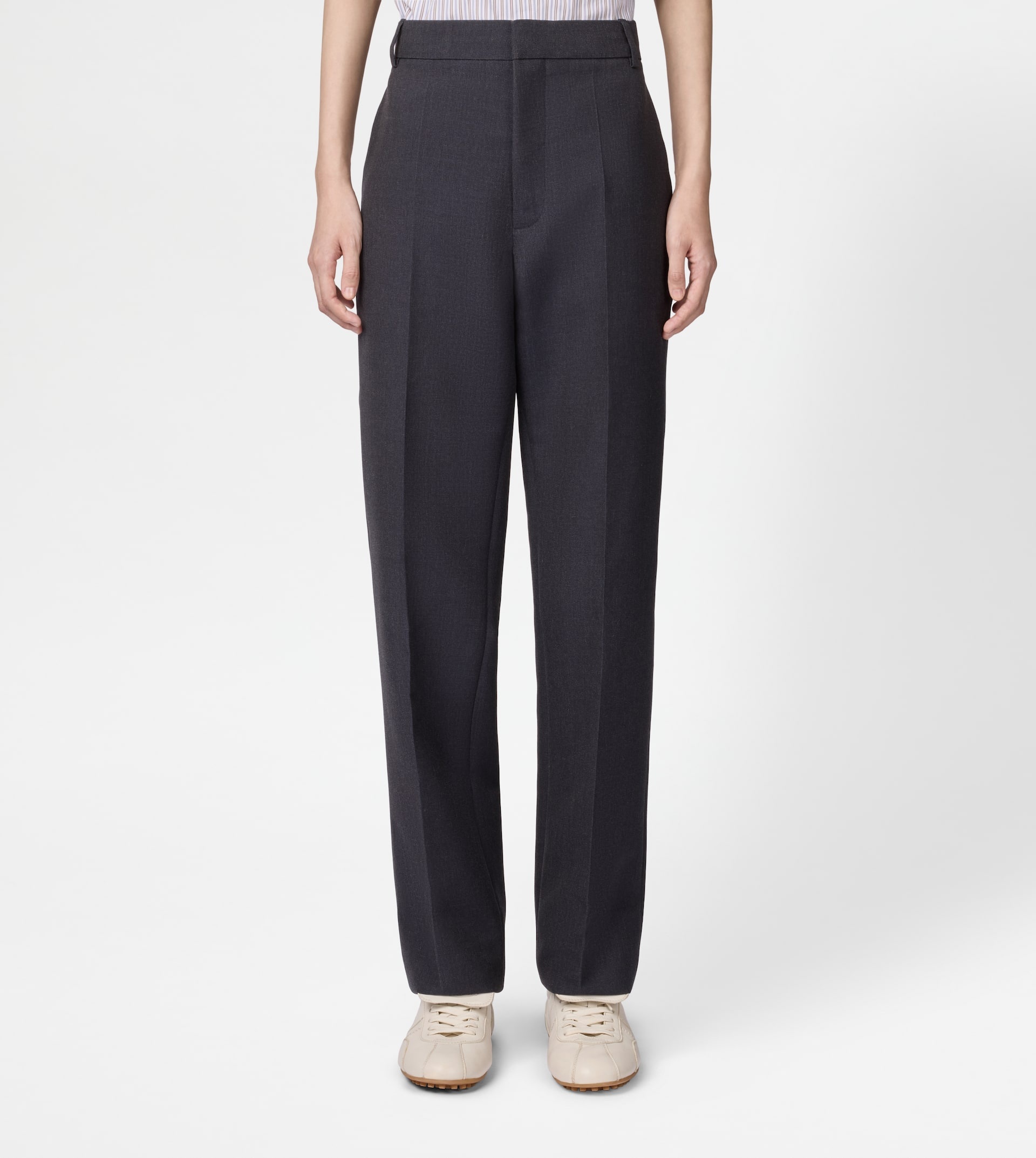 PANTS IN WOOL GABARDINE - BLUE - 3