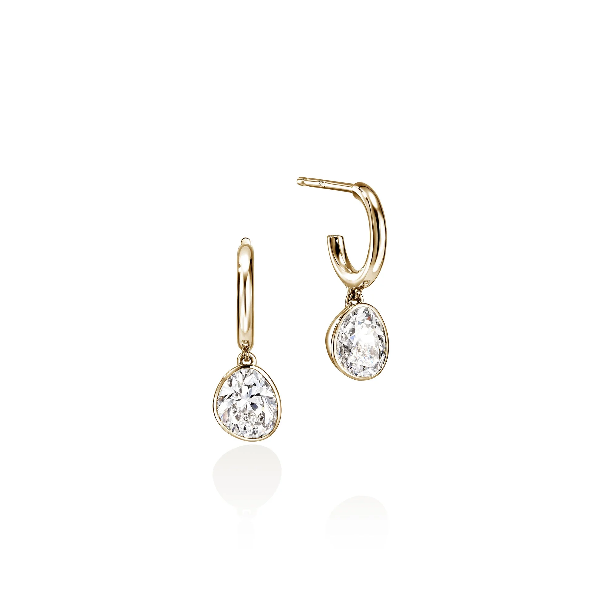 JH Lovestruck™ Hoop Earrings, Gold, Diamonds, 1.5TCW - 1