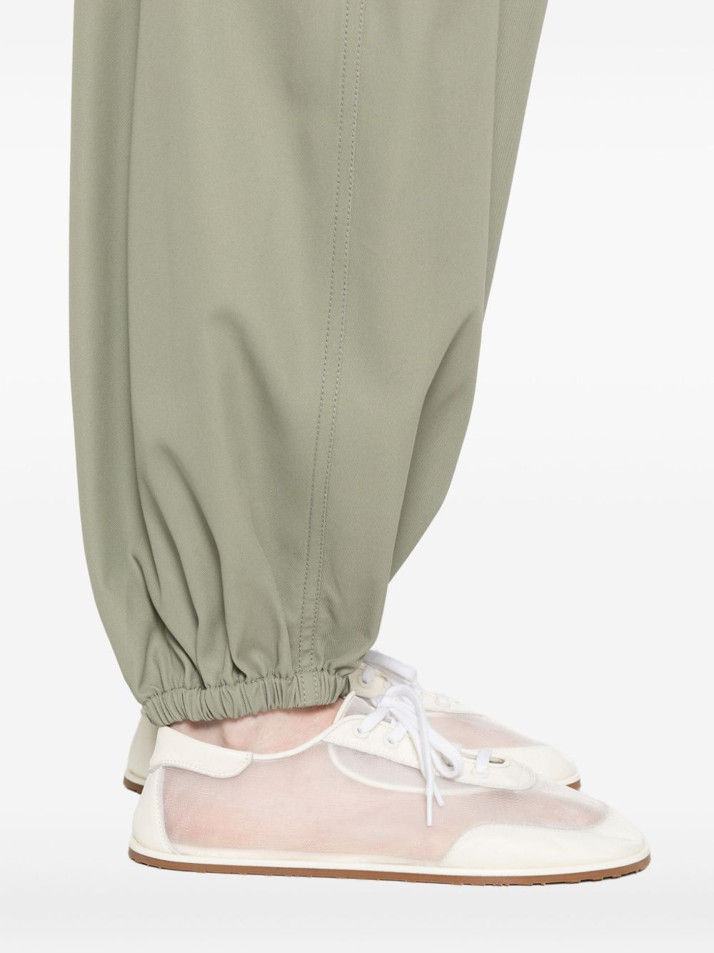 elasticated-hem loose trousers - 5