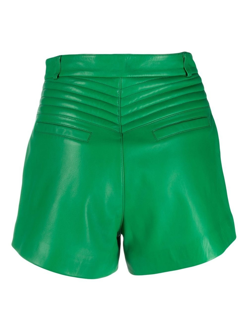 PHILIPP PLEIN ribbed high-waist leather shorts outlook