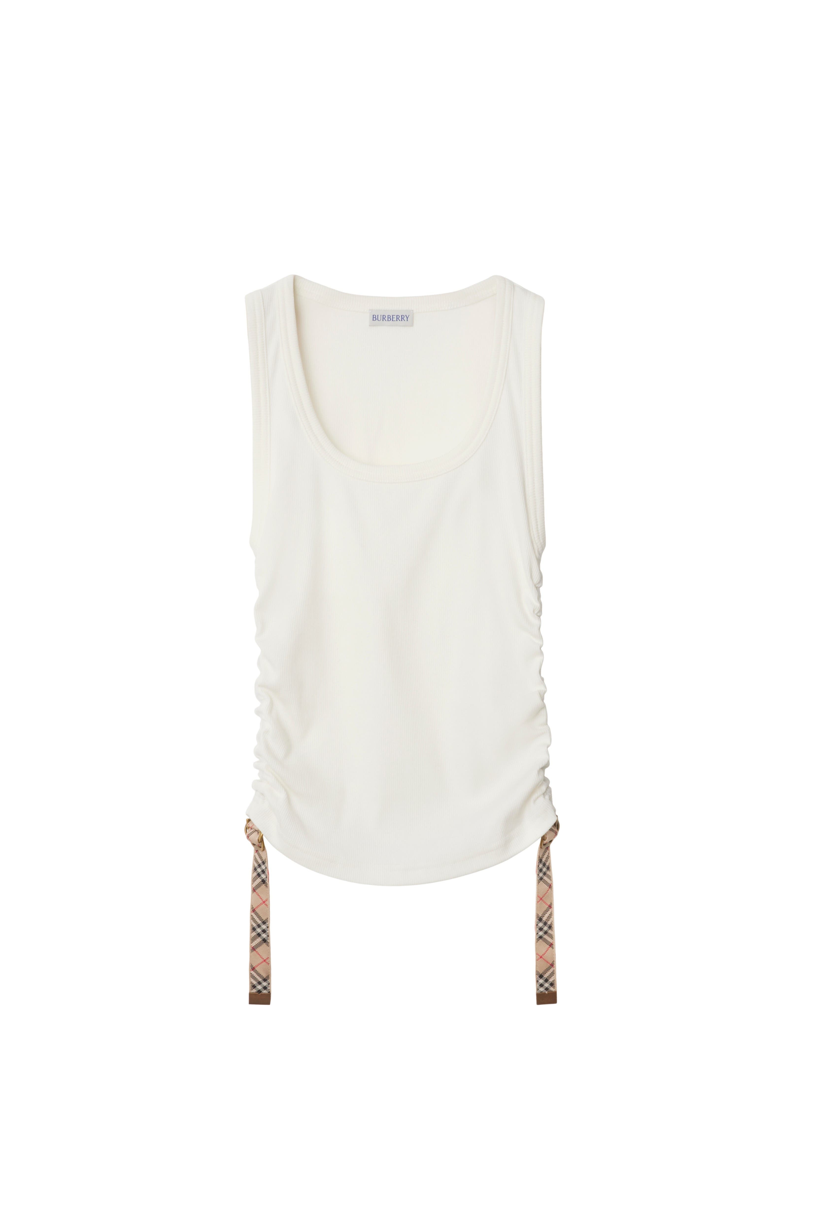 burberry Festival Cotton Blend Tank Top in Chalk at Nordstrom - 4