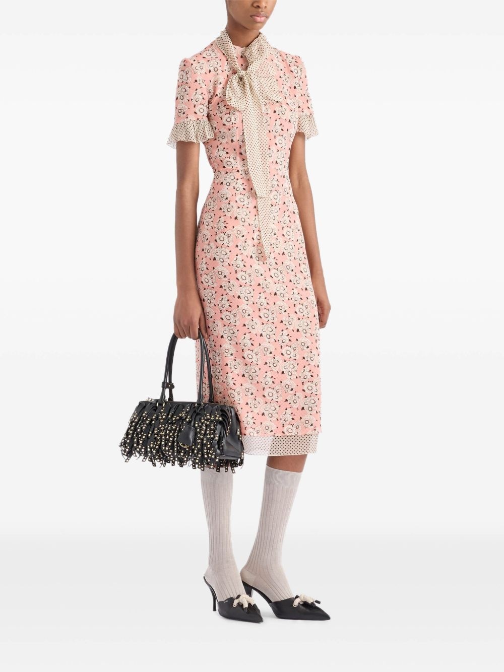 printed georgette midi dress - 2