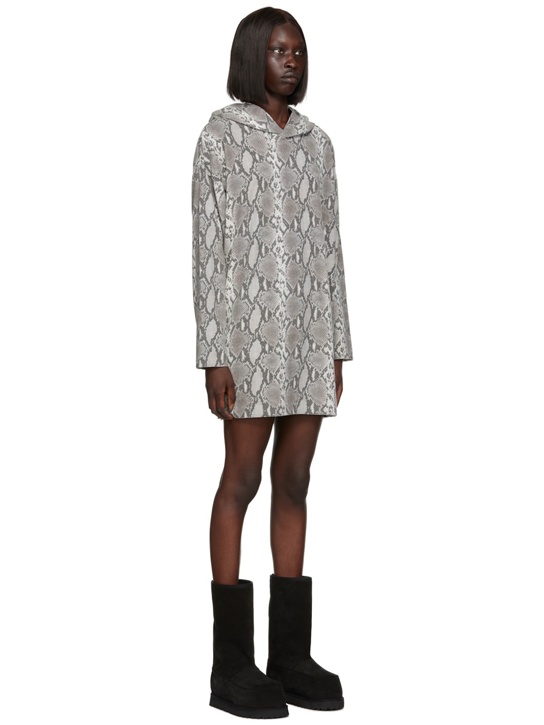 Gray Hooded Minidress - 2