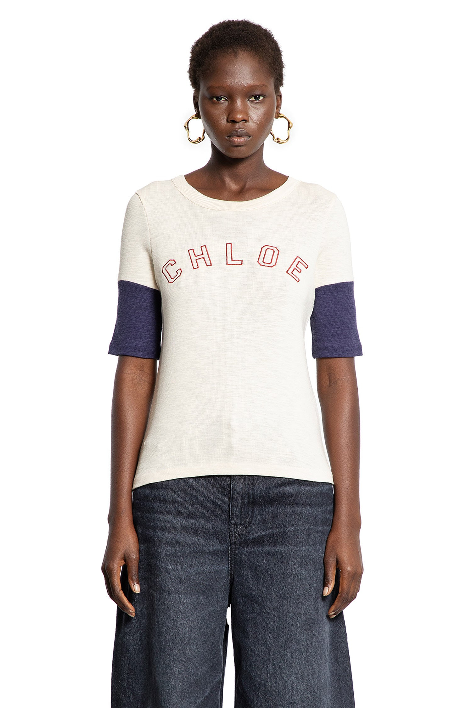 Logo T-shirt In Flamé Cotton Wool - 2