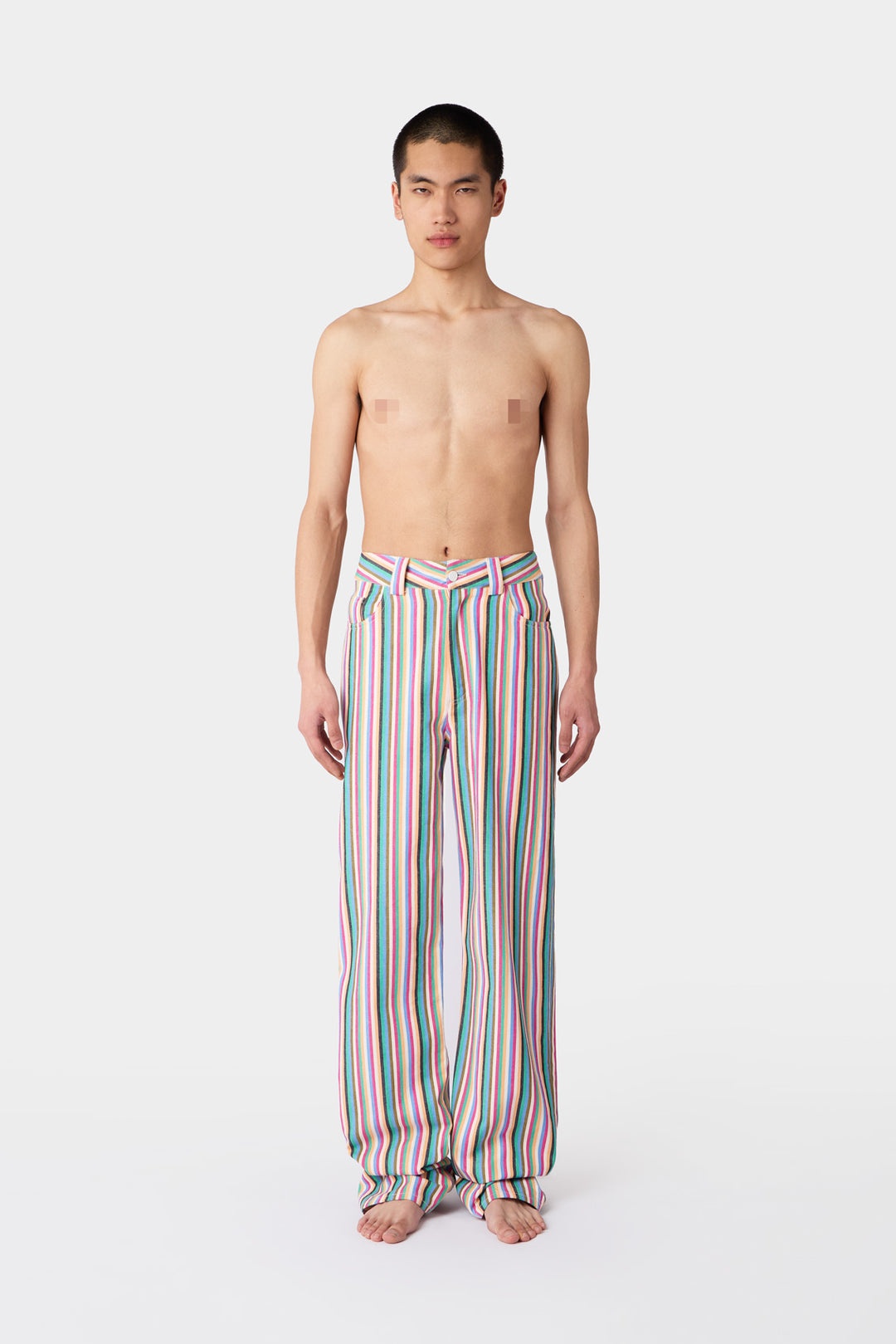 BELLIDENTRO PANTS / denim / multicolor stripes - 3