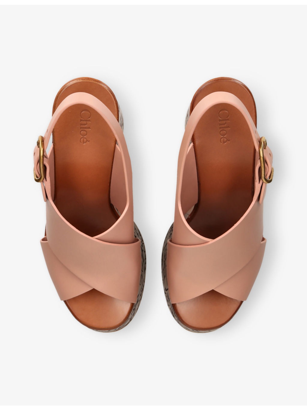 Maxime Leather Platform Wedge Sandals - 2