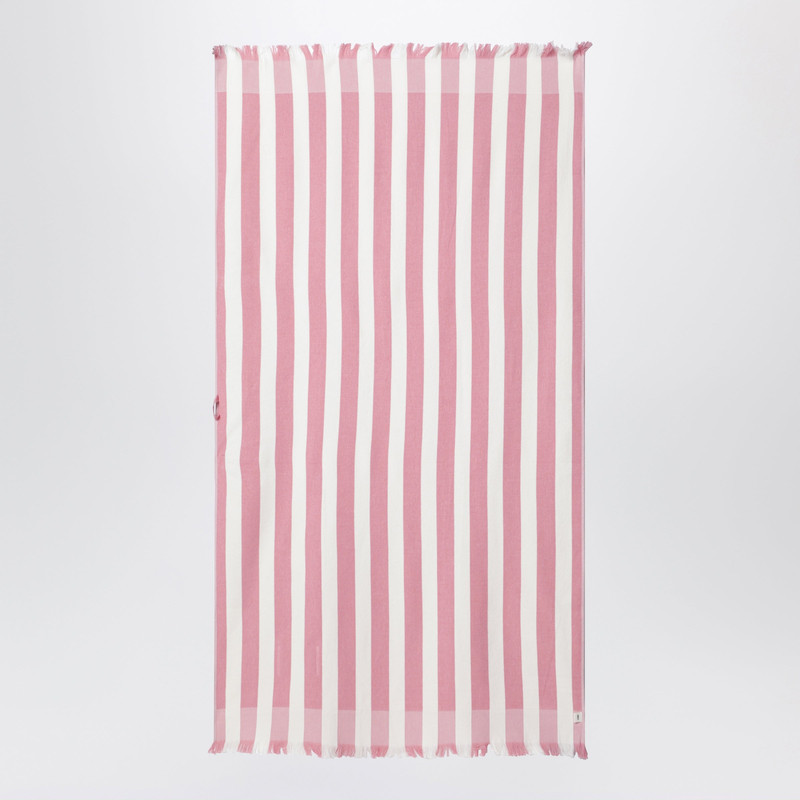 TEKLA Pink/white striped beach towel outlook