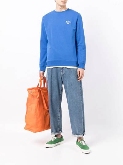 A.P.C. logo-embroidered cotton sweatshirt outlook