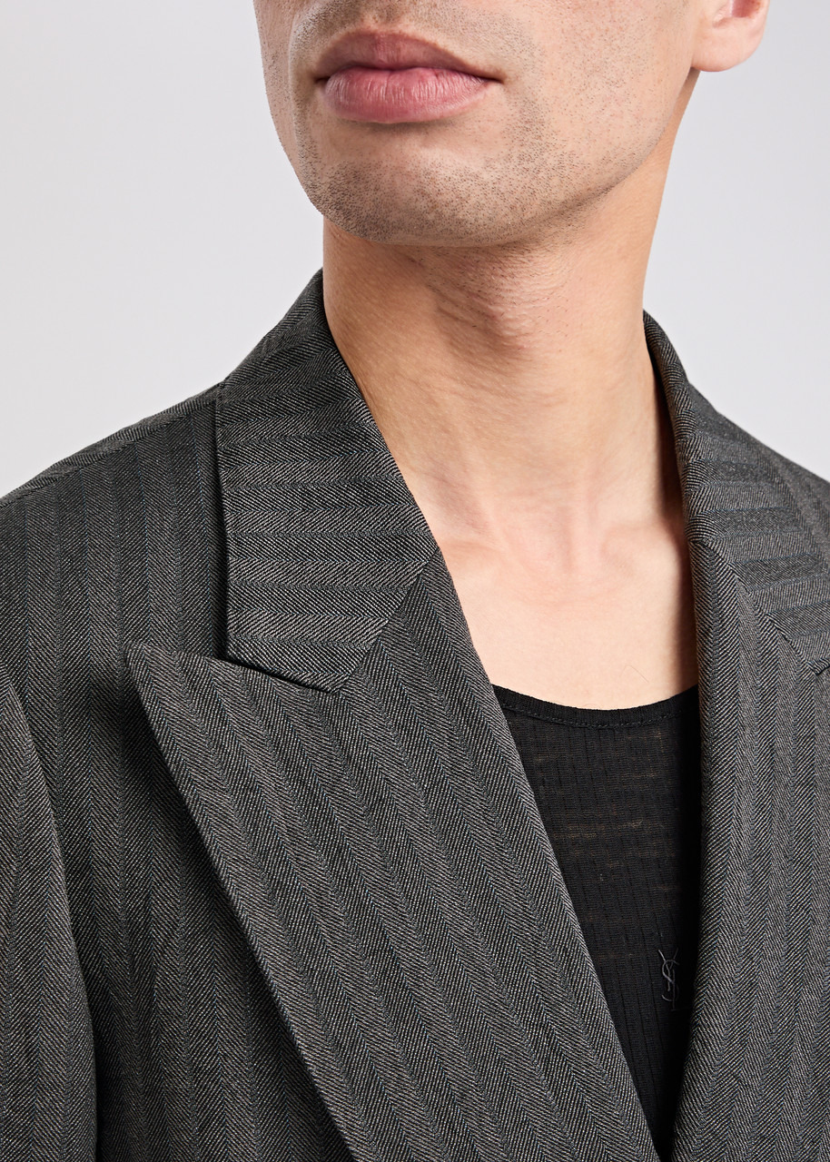 Dries Van Noten Barton Herringbone-weave Blazer - 5