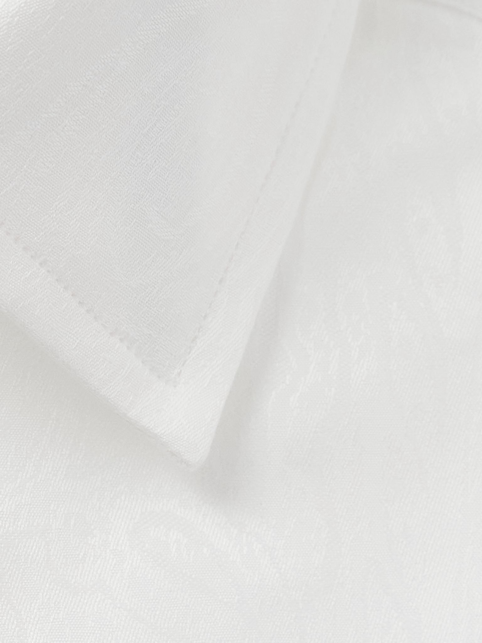 Roma Slim-Fit Cutaway-Collar Paisley-Jacquard Cotton Shirt White - 4