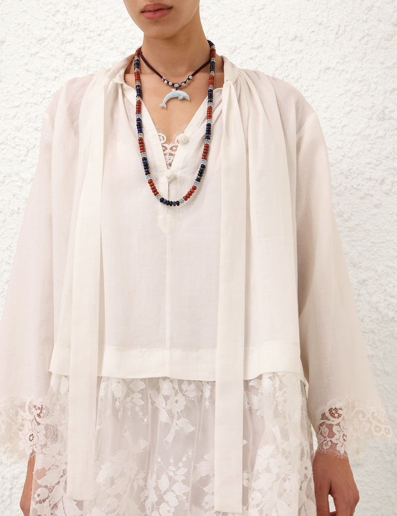 Zimmermann ILLUMINATE LACE SMOCK DRESS - 3274DS251IVO | REVERSIBLE