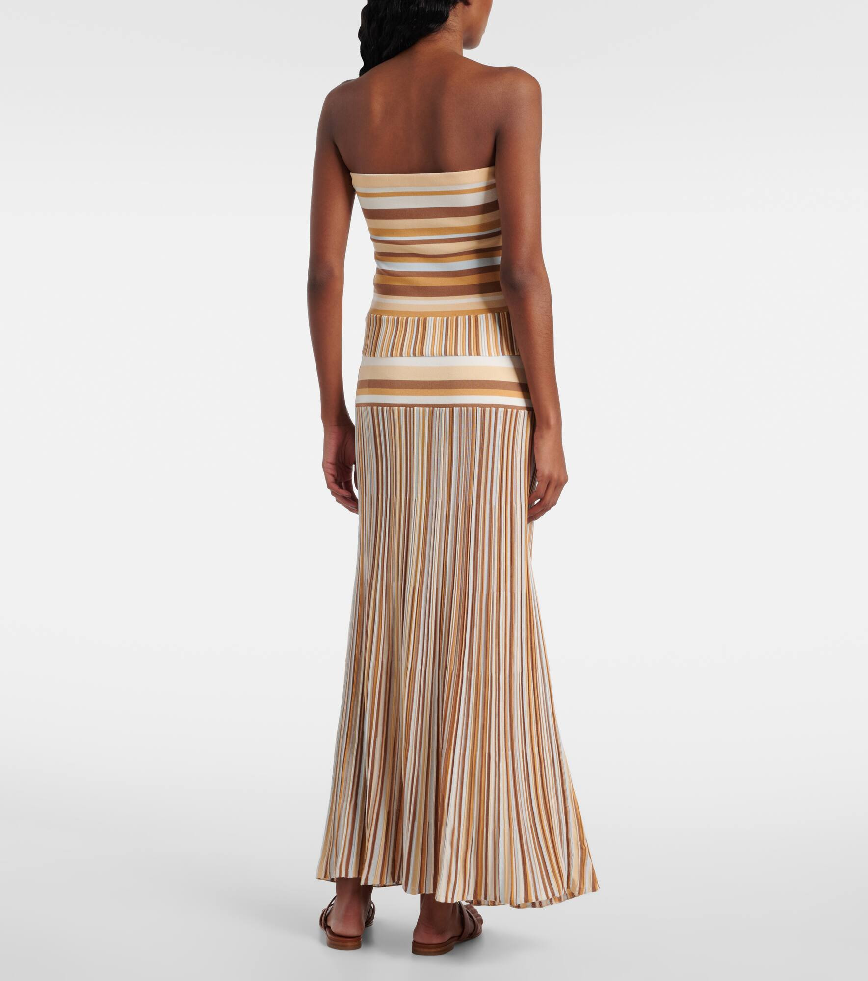 Citara striped knitted cotton-blend tube top - 3